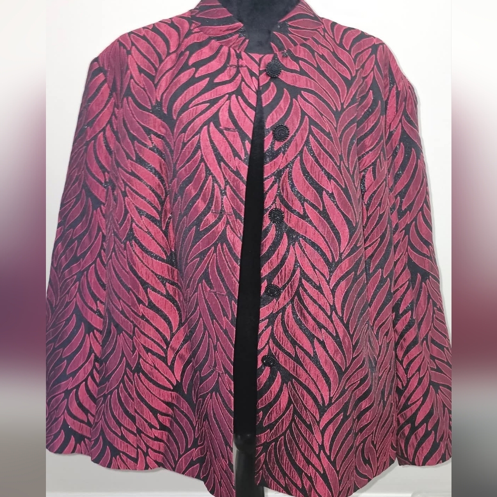 Dress Barn Woman Collection 22W Womens Plus Size Jacket Zebra Animal Print